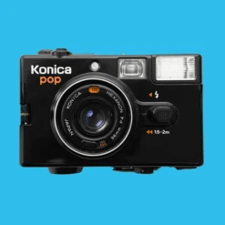 Konica POP Black 35mm Film Camera Point And Shoot