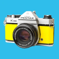 Pentax K1000 Yellow Leather Vintage SLR 35mm Film Camera With Pentax F/2 50mm Prime Lens. -Film Camera Store pentax k1000 yellow leather vintage slr 35mm film camera with pentax f2 50mm prime lens 4