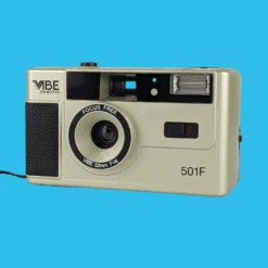 Retro VIBE 35mm Film Camera Reusable Point And Shoot - Champagne Silver -Film Camera Store retro vibe 35mm film camera reusable point and shoot champagne silver 3